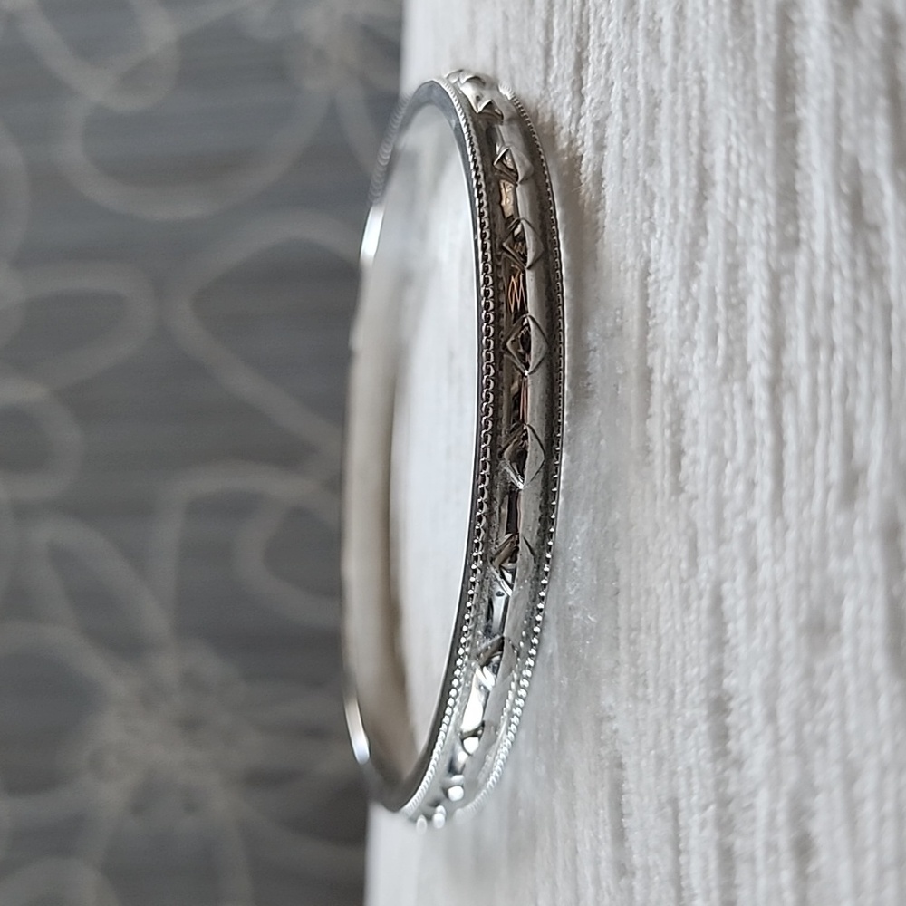 Cityscape Silver Bangle Bracelet